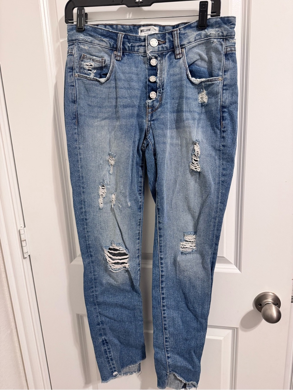 William Rast Distressed Light Blue Boyfriend Jeans